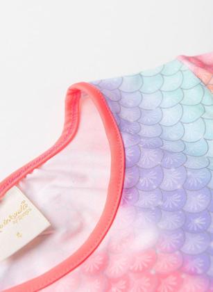 Imagem de Conjunto Biquíni Infantil Menina Rosa Blusa Manga Longa e Calcinha Estrela Fofa do Mar