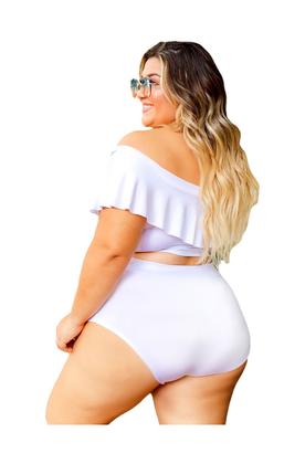 Imagem de Conjunto Biquíni Plus Ciganinha Babado Hot Pants Bojo Verão