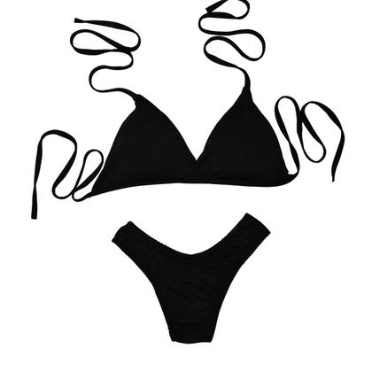 Imagem de Conjunto Biquíni Preto Asa Delta Com Bojo + Short