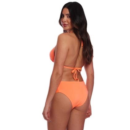 Imagem de Conjunto Biquíni Vih Triny Feminino Cortininha Com Calcinha Tanga Laranja