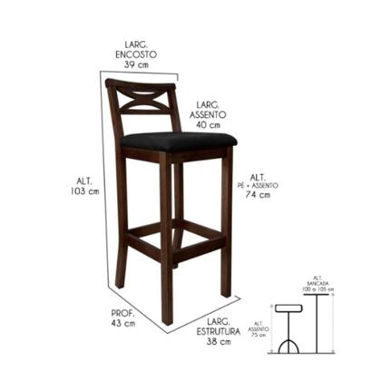Imagem de Conjunto Bistrô 1 Mesa 2 Banquetas Copacabana