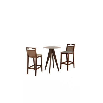 Imagem de Conjunto Bistrô 1 Mesa 2 Banquetas Rattan