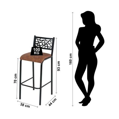 Imagem de Conjunto Bistrô Dani 2 Banquetas e Mesa Tampo Bp Redondo