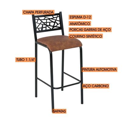 Imagem de Conjunto Bistrô Dani 2 Banquetas e Mesa Tampo Bp Redondo