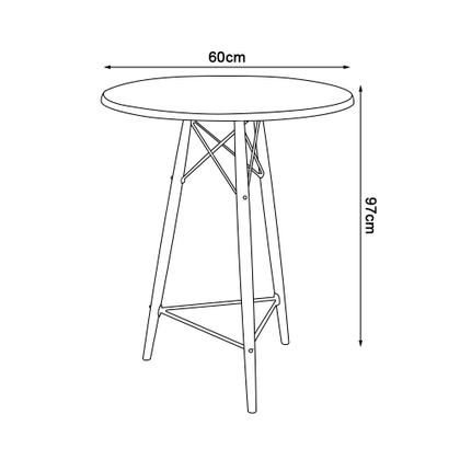 Imagem de Conjunto Bistrô Eames Eiffel Mesa Branca com 3 Banquetas Brancas de Madeira