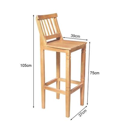 Imagem de Conjunto Bistrô Mesa Com 3 Banquetas Confort Ripada Natural - Marrom