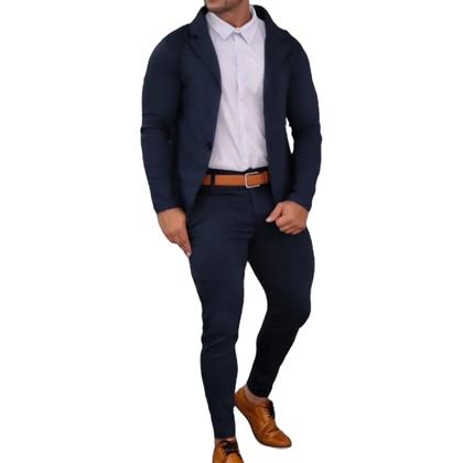 Imagem de Conjunto Blazer e Calça Alfaiataria Slim Masculino Marinho