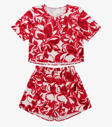 Imagem de Conjunto Blusa com Shorts Feminino Endless Vermelho