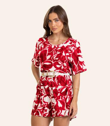Imagem de Conjunto Blusa com Shorts Feminino Endless Vermelho
