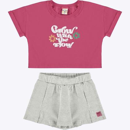 Imagem de Conjunto Blusa Cropped e Short-Saia Infantil Menina Have Fun 28900