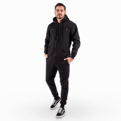 Imagem de Conjunto Blusa de Frio Com Capuz e Ziper + Calça de Moletom