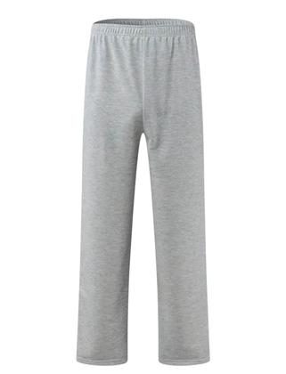 Imagem de Conjunto blusa e calça sem bolsos e sem cordão em moletom flanelado cor cinza claro recomendado para visita em presidio