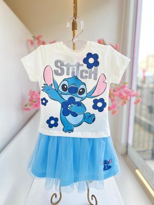Imagem de Conjunto Blusa e Saia Shorts Stitch Dançando Momi
