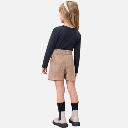 Imagem de Conjunto Blusa em Cotton com Shorts-Saia em Veludo Cotelê Infantil Menina Infanti 80573