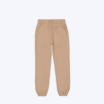 Imagem de Conjunto Blusa Moletinho Com Gola e Calça Jogger Bege Infantil Menina Mundo Cinti 12399