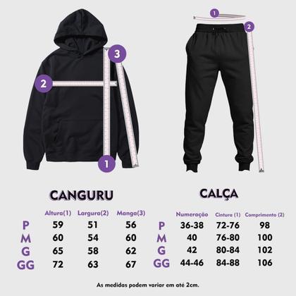 Imagem de Conjunto Blusa Moletom Canguru + Calça Masculina Lisa