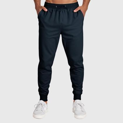 Imagem de Conjunto Blusa Moletom Canguru + Calça Masculina Lisa