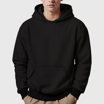 Imagem de Conjunto Blusa Moletom Canguru + Calça Masculina Lisa