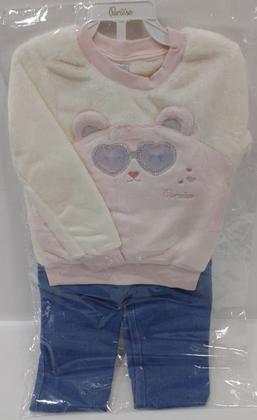 Imagem de Conjunto Blusa Pelo Calça Jeans Menina Inverno Paraiso 13181