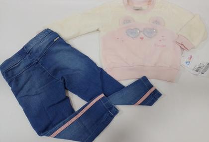 Imagem de Conjunto Blusa Pelo Calça Jeans Menina Inverno Paraiso 13181