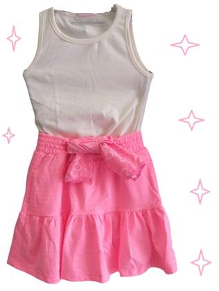 Imagem de Conjunto Blusa Regata E Shorts Saia Com Lenço Personalizado