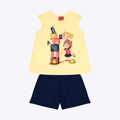 Imagem de Conjunto Blusa Regata Estampa e Shorts Infantil Feminino Kyly 1000202