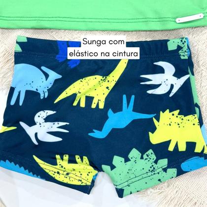 Imagem de Conjunto Blusa + Sunga Infantil Menino Praia Proteção Solar