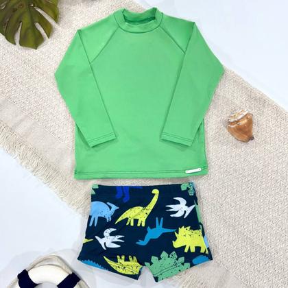 Imagem de Conjunto Blusa + Sunga Infantil Menino Praia Proteção Solar