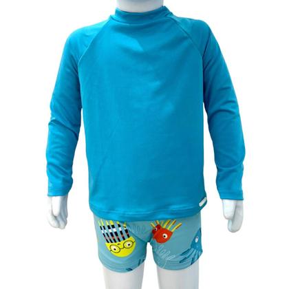 Imagem de Conjunto Blusa + Sunga Infantil Menino Praia Proteção Solar