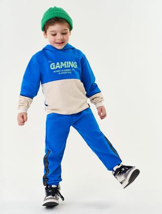 Imagem de Conjunto Blusão Color Block E Calça Preto E Mescla Abrange