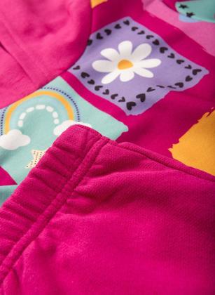 Imagem de Conjunto Blusão Com Capuz E Calça Em Moletom Arco-íris