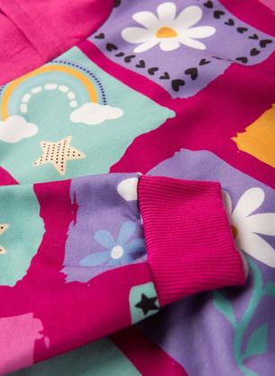 Imagem de Conjunto Blusão Com Capuz E Calça Em Moletom Arco-íris