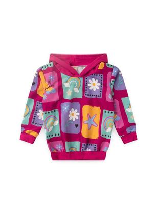 Imagem de Conjunto Blusão Com Capuz E Calça Em Moletom Arco-íris