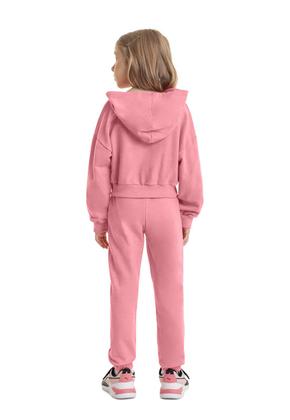 Imagem de Conjunto Blusão Cropped e Calça Infantil Menina Quimby