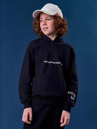 Imagem de Conjunto Blusão E Calça Monocromático Preto E Mescla Abrange