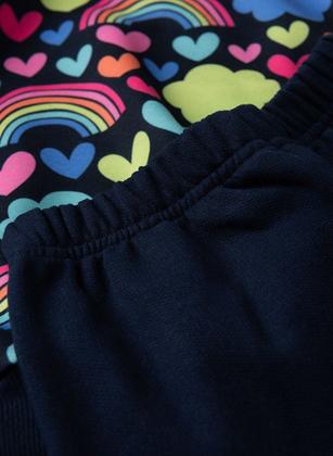 Imagem de Conjunto Blusão em Moletom e calça Arco-íris