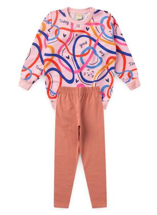 Imagem de Conjunto Blusão Menina Em Moletom E Legging Good Day