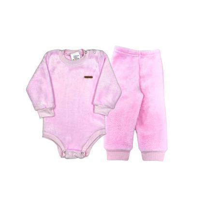 Imagem de Conjunto Body Calça Fleece Peluciado Inverno Bebê Bodie