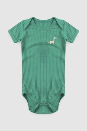 Imagem de Conjunto Body Curto Bebe Menino Canelado Dinossauro Verde