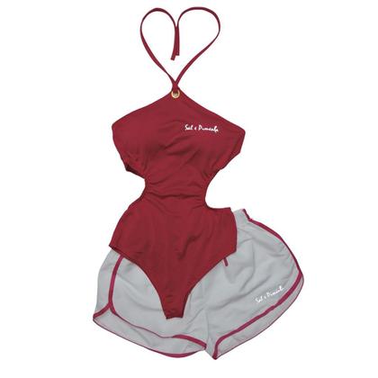Imagem de Conjunto Body Maiô Com Bojo, Refletivo + Short Tactel liso