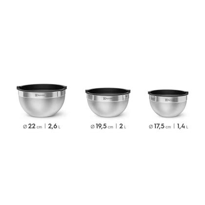 Imagem de Conjunto Bowls de Inox Electrolux C/ Tampa Plástica Original