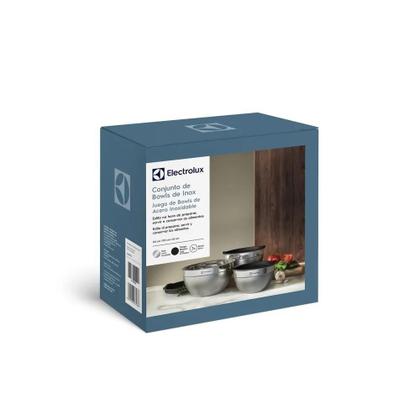Imagem de Conjunto Bowls de Inox Electrolux C/ Tampa Plástica Original