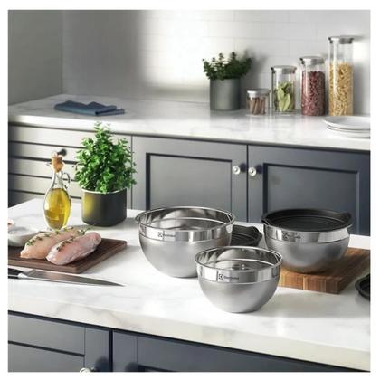 Imagem de Conjunto Bowls de Inox Electrolux com Tampa Plástica 3 Peças