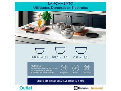Imagem de Conjunto Bowls Tigelas de Inox com Tampa Plástica Electrolux