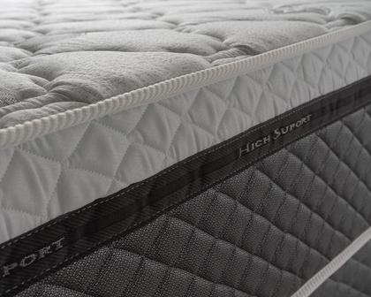 Imagem de Conjunto Box Baú Benton Cinza 158x198x78 c/ Molas Ensacadas