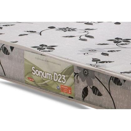 Imagem de Conjunto Box Baú Casal: Colchão Espuma Herval D23 Sonum Liso + Base CRC Linhão White (138x188)