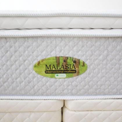 Imagem de Conjunto Box Bau Casal King Californiano Cosmopolita Bege com Colchão Malásia Látex Molas Ensacadas - 178x198
