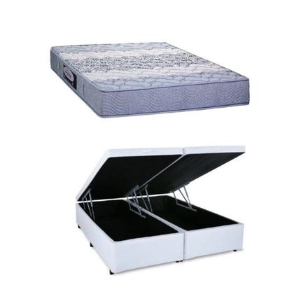 Imagem de Conjunto Box Baú Casal Queen + Colchão Espuma Ortopédico Dupla Face Sankonfort Protege 158x198x64 