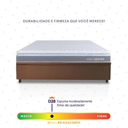 Imagem de Conjunto Box Baú Marrom Durban Cinza Espuma D28 Casal 138x188x64 - King House