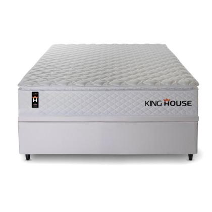 Imagem de Conjunto Box Baú New Moon Branco 138x188x73 c/ Molas Ensacadas